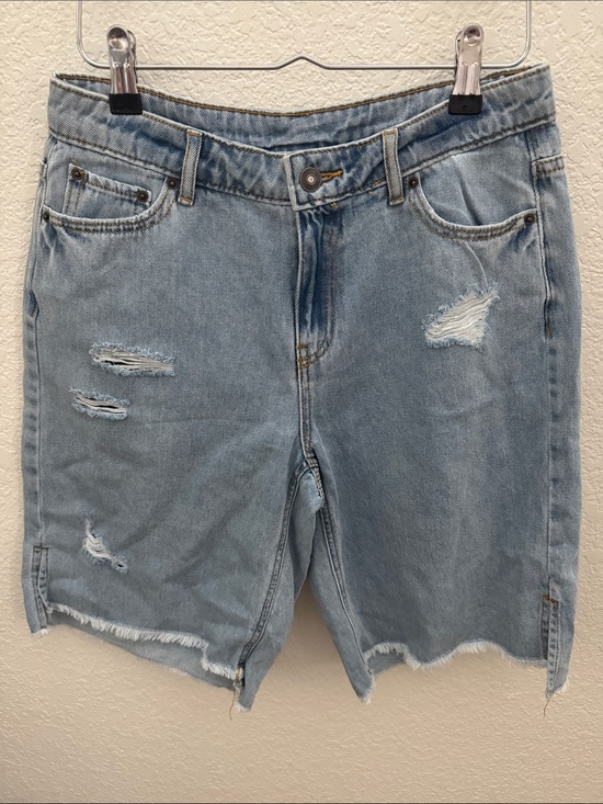 Future Collective Pants - Future Collective Alani Noelle Distressed Denim Bermuda Shorts Size 4 NWT